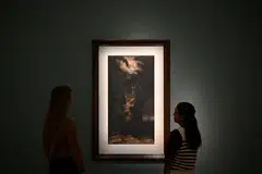 "The Lighthouse at Casquets" by French author Victor Hugo; the exhibition of about 70 drawings seeks to address the relationship between his artistic and literary work. 