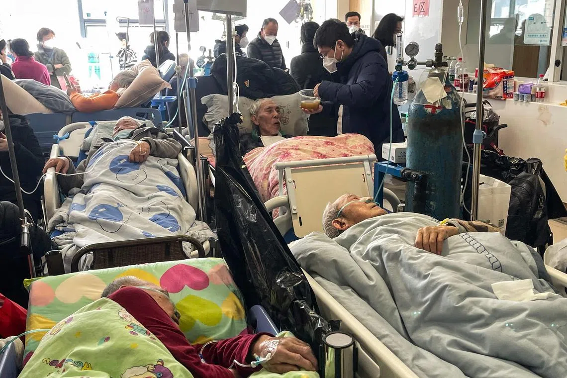 Patients in Shanghai.. A senior doctor at Shanghai's Ruijin Hospital has said 70 percent of the megacity's population may have been infected with Covid-19 during China's huge surge in cases, state media reported on January 3. 