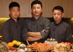 From left: Mitsutaka Sakamoto, Makoto Saito and Koichi Matsuda of Jiin Omakase.