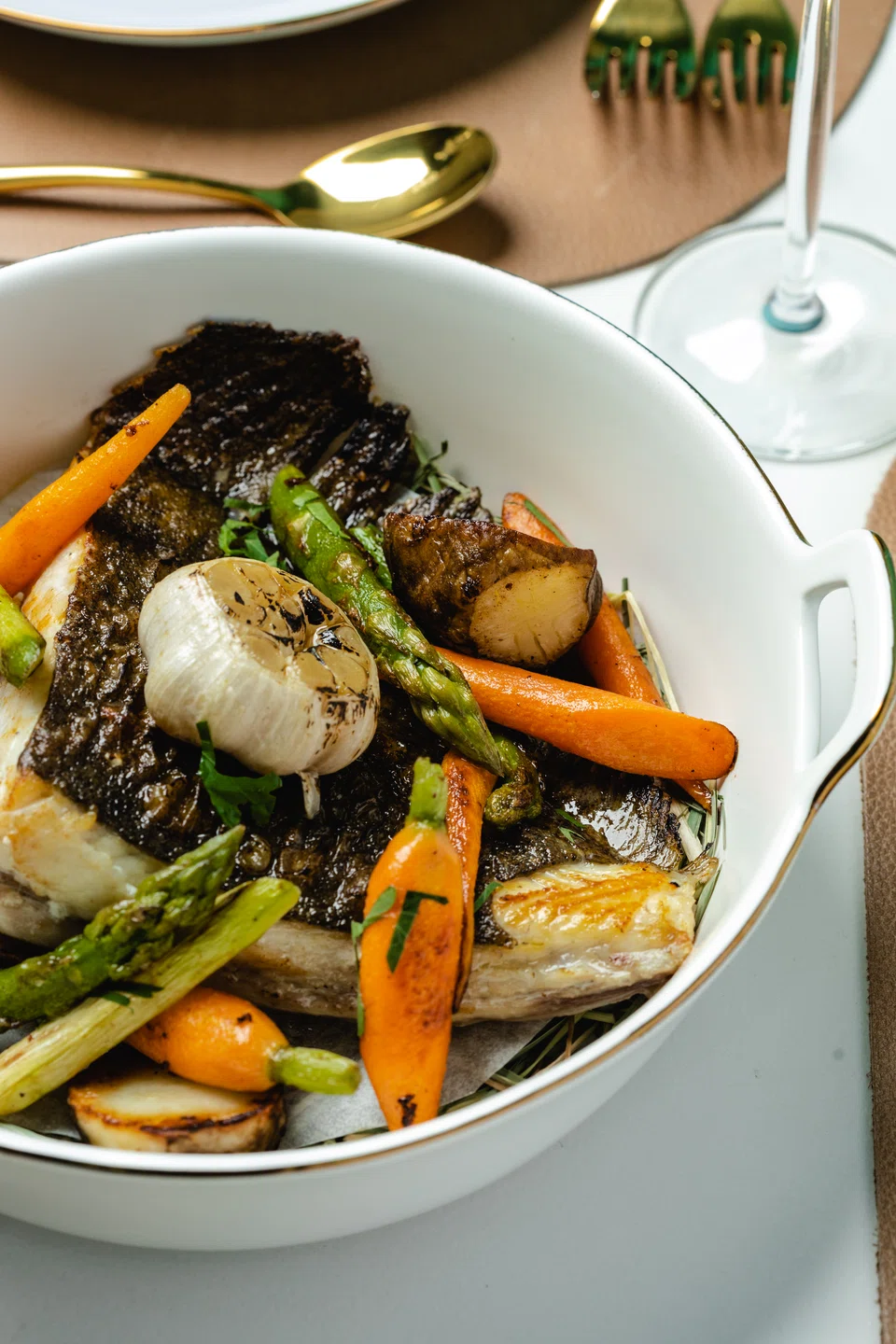 Roasted French turbot