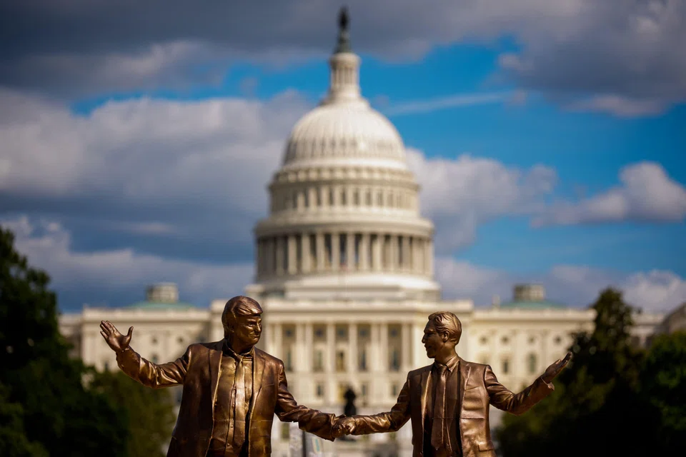 The statue titled “Best Friends Forever,” depicting US President Donald Trump and Jeffrey Epstein holding hands has returned after being taken down by the National Park Service last week due to permit violations.  