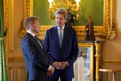 The statement, by Britain’s Energy Security and Net Zero Secretary Grant Shapps (left) and US Special Presidential Envoy on Climate John Kerry, followed a Climate Finance Mobilisation Forum held at Windsor Castle, England.