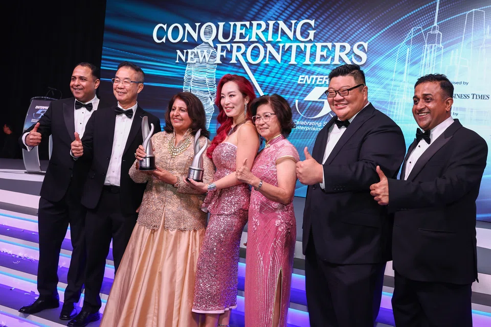From left: Kunal Narula, group chief executive officer Mercantile Pacific Asia; Chan Ching, managing director, Fitson
Singapore; Kanchan Narula, chairperson, Mercantile Pacific Asia; Yvon Bock, chief executive officer, Hegen; Mrs Chan Ching; Leon Bock,chief operating officer, Hegen; and Karan Narula, managing director, Mercantile Pacific Asia.