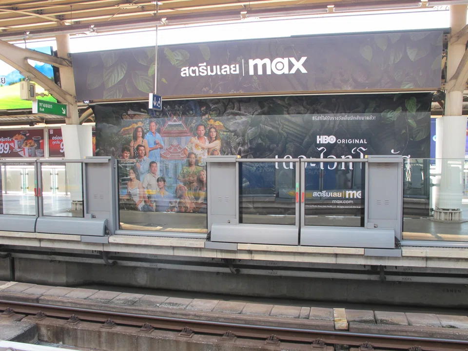 A Bangkok Skytrain station ad for The White Lotus taps into the tourism frenzy sparked by the hit HBO series. 