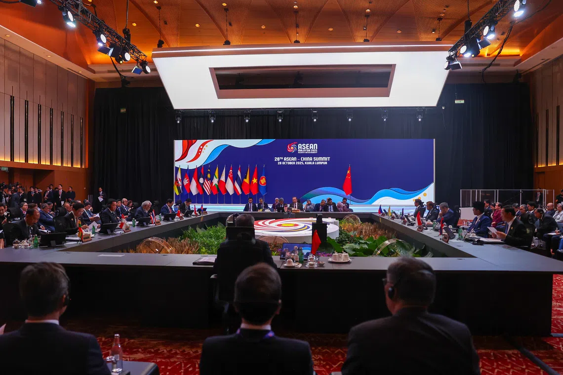 Singapore Prime Minister Lawrence Wong said the Asean-China relationship is among the bloc’s most
substantive, and that both sides should step up cooperation to strengthen mutual trust and confidence.