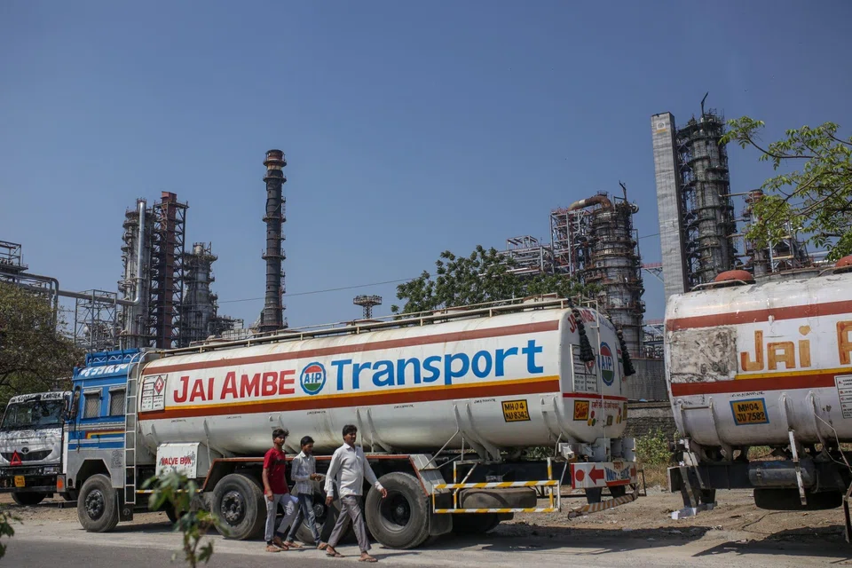 An oil refinery operated by Bharat Petroleum Corp Ltd in Mumbai, India, April 4, 2023. A surprise cut in oil production from OPEC+ is now setting the stage for other producers to vie for markets in Asia. 
