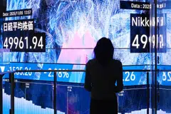 The Nikkei sank on Monday morning as figures showed Japan’s economy shrank 0.4 per cent in the three months to September.