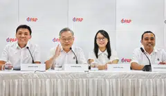 (From left:) The PAP's Chua Chu Kang GRC candidates are Jeffrey Siow, Gan Kim Yong, Choo Pei Ling and Zhulkanain Abdul Rahim.