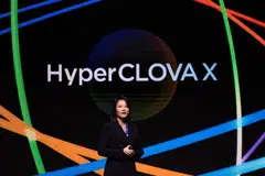 Choi Soo-yeon, chief executive officer of Naver Corp, speaking at the Dan23 Team Naver Conference in Seoul on Thursday (Aug 24). Naver, South Korea’s top online portal operator, unveiled a suite of artificial intelligence tools, including conversational chatbot Clova X, asserting its dominance in the country amid threats from Alphabet Inc’s Google and other global titans. 