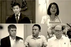 Clockwise from top left: Tan Chuan-Jin, Cheng Li Hui, David Ong, Yaw Shin Leong, and Michael Palmer.