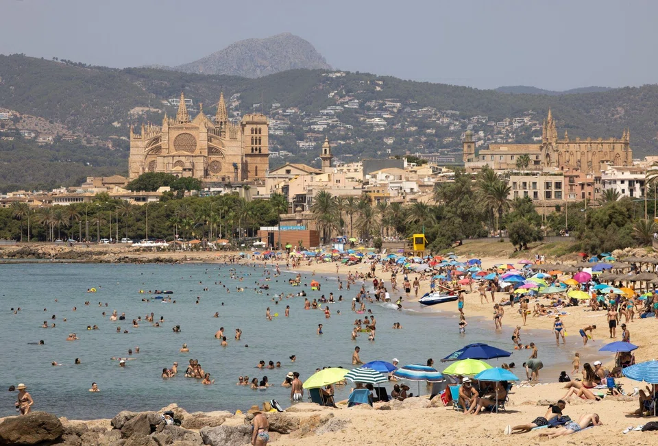 In Spain, which ranks among the top-three most visited countries in the world, protests were held in Barcelona and Mallorca (above) earlier this month, and the Catalan city has pledged to ban short-term lets by 2028.