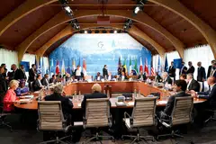 G-7 leaders are considering watering down a pledge to stop financing fossil fuel projects abroad, according to a draft text seen by AFP on Monday.