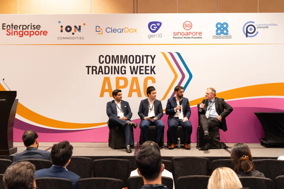 (From left) Achal Sondhi, CIO of Aquila Clean Energy Apac; Max Mo, CFO of MET Asia Energy; Lee Bradshaw, head of power trading Apac at Axpo; and Marc Ostwald,
chief economist and global strategist at ADM Investor Services International.