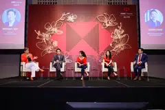 (From left) The panel moderator, HSBC’s chief investment officer for South-east Asia and India James Cheo, paralympian Yip Pin Xiu, chocolatier Janice Wong and HSBC Life’s chief partnership officer Michael Wei. 