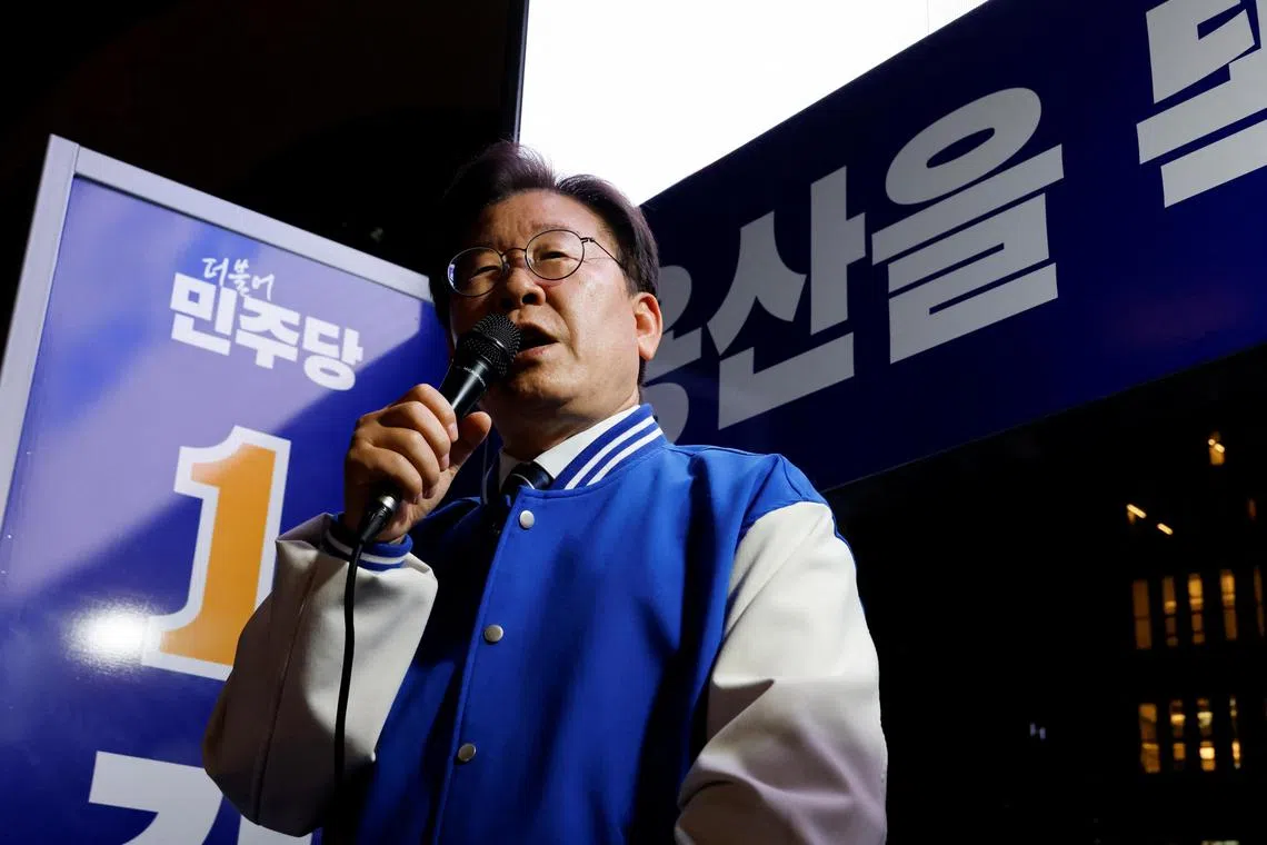Lee Jae-myung, leader of the main opposition Democratic Party, is leading in most opinion polls, with the Gallup Poll released last Friday showing 34 per cent of respondents supporting him.