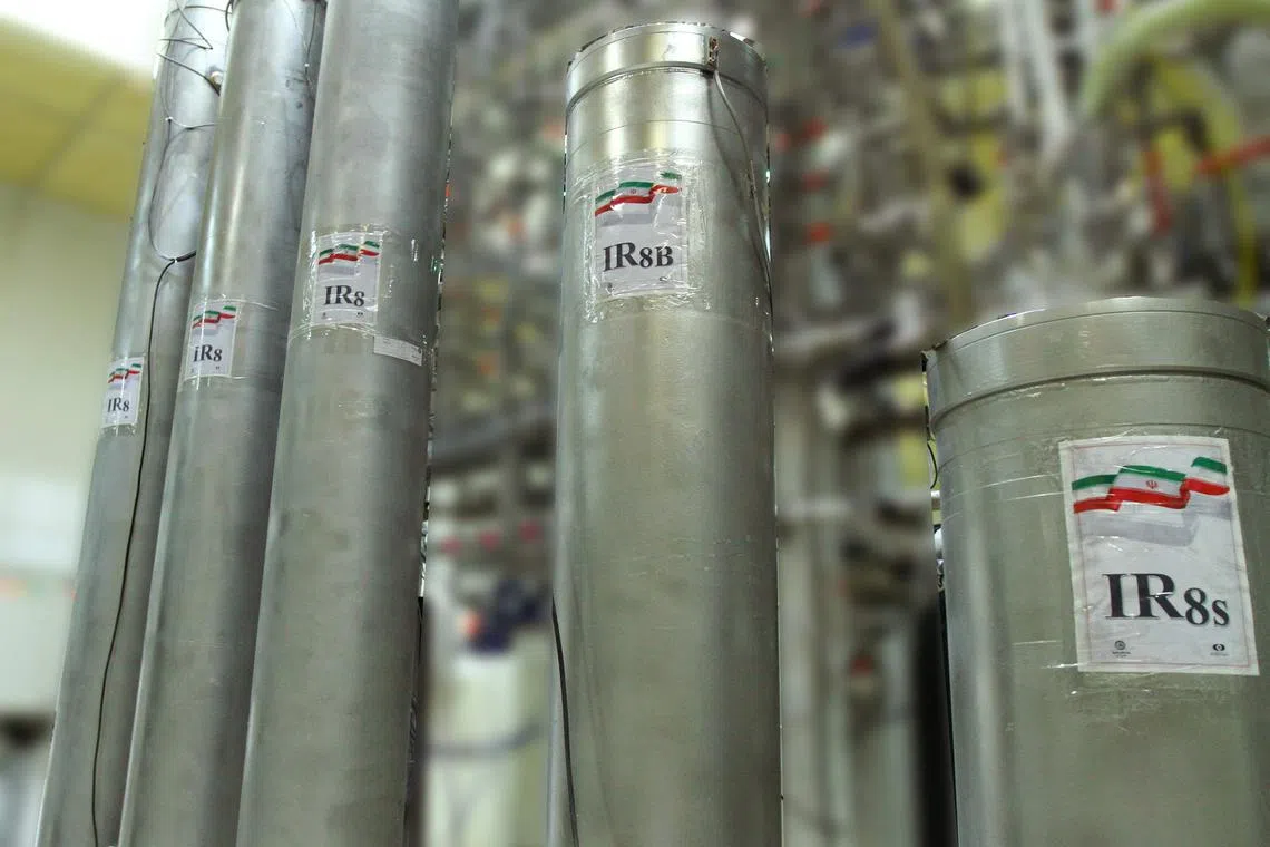 This file picture released by Iran's Atomic Energy Organization on Nov 2019, shows the atomic enrichment facility at Natanz nuclear research centre, some 300 km south of capital Tehran. 