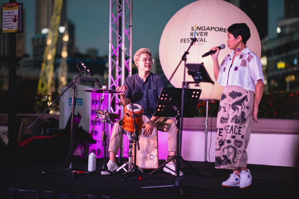 A performance by local band Flame of the Forest during the Singapore River Festival 2023, organised by place manager Singapore River One.