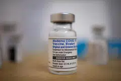 A vial of the Moderna Covid-19 booster vaccine targeting BA.4 and BA.5 Omicron sub variants. Official recommendations for this booster vaccine will be issued by the Expert Committee on Covid-19 Vaccination and the Ministry of Health in due time, HSA said. 
