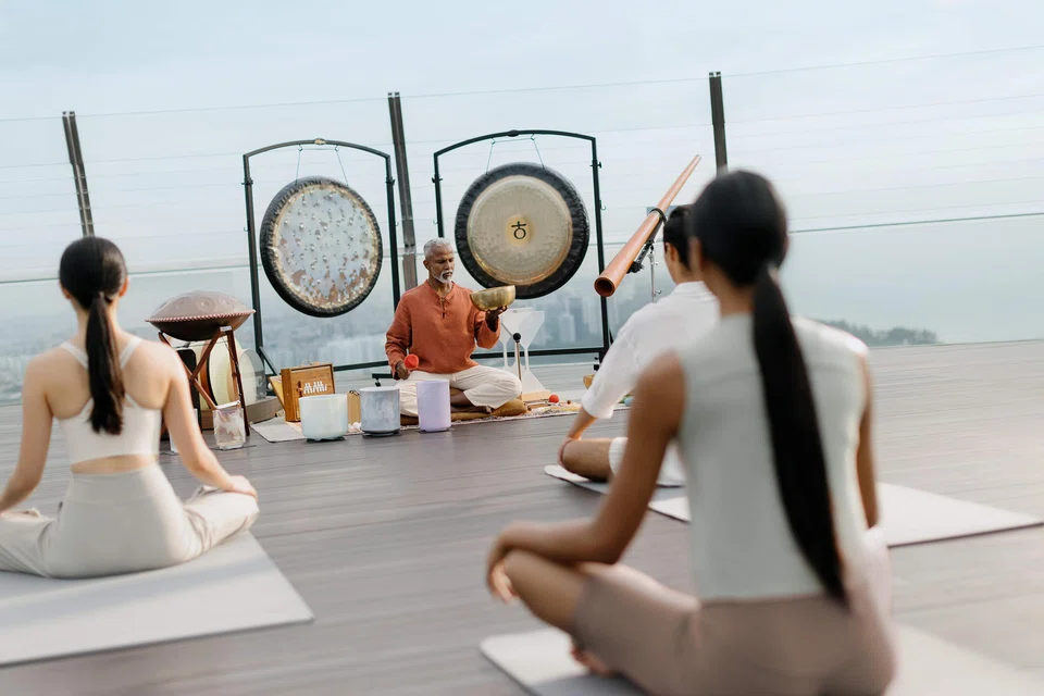 Sound meditation at Marina Bay Sands.