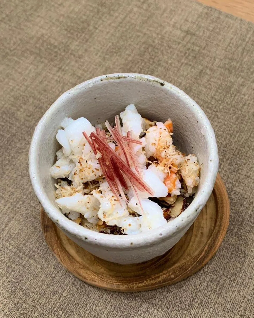 Radish, nutty praline, lime dressing and spanner crab make a refreshing kerabu.