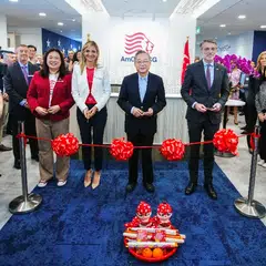 From left: AmCham CEO Lei Hsien-Hsien; Elisa Mallis, chairman of AmCham; DPM Gan Kim Yong; and Casey Mace, Chargé d’ Affaires, US Embassy in Singapore at a ceremony to open the new AmChamSG Hub.