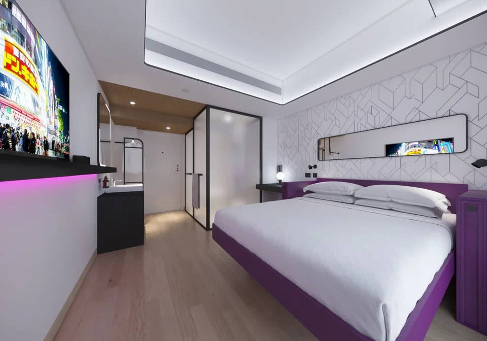 Artist's impression of the Premium Room at Yotel Tokyo. 