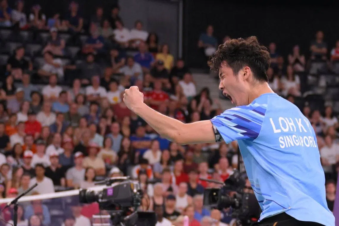 Loh Kean Yew beat China’s sixth-ranked Li Shifeng 23-21, 21-15 at the Porte de la Chapelle Arena on Aug 1. 
