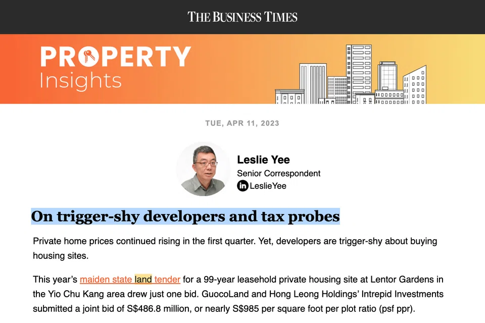 The Business Times' Property Insights newsletter (April 11, 2023)