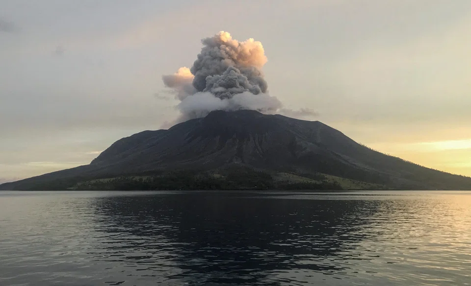 Mount Ruang spews volcanic ash, North Sulawesi, Indonesia, April 19, 2024. 