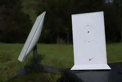 A Starlink dish and router in California. The company has 5,600 active satellites deployed, but plans to add tens of thousands more.