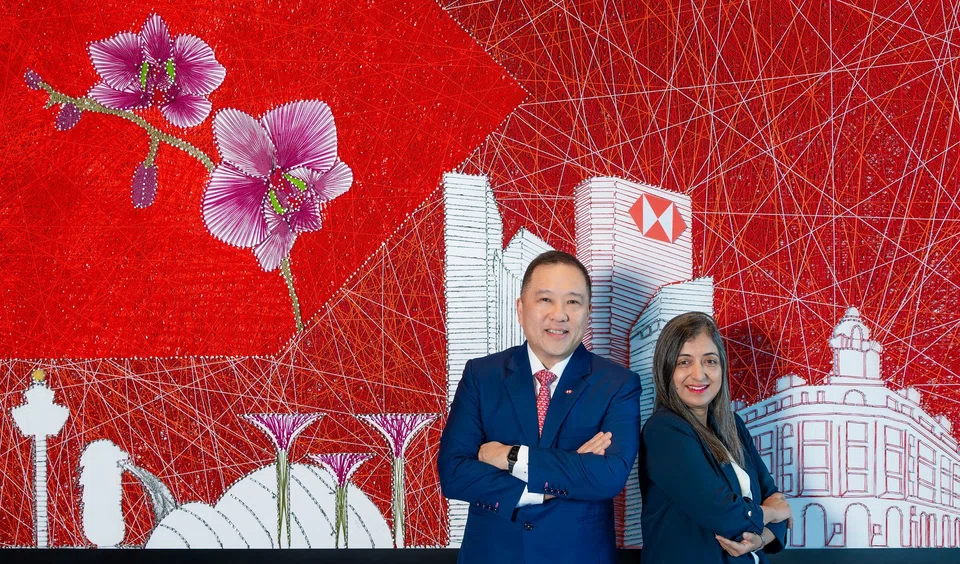 Wong Kee Joo (left), CEO for HSBC Singapore, and Ashmita Acharya (right), head of wealth and personal banking at HSBC Singapore which aims to be the "wealth manager of choice" for affluent Singaporeans and international professionals.