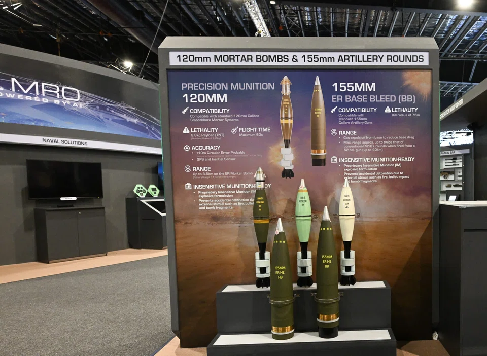 ST Engineering showcased 155mm ammunition at the Singapore Airshow in February.