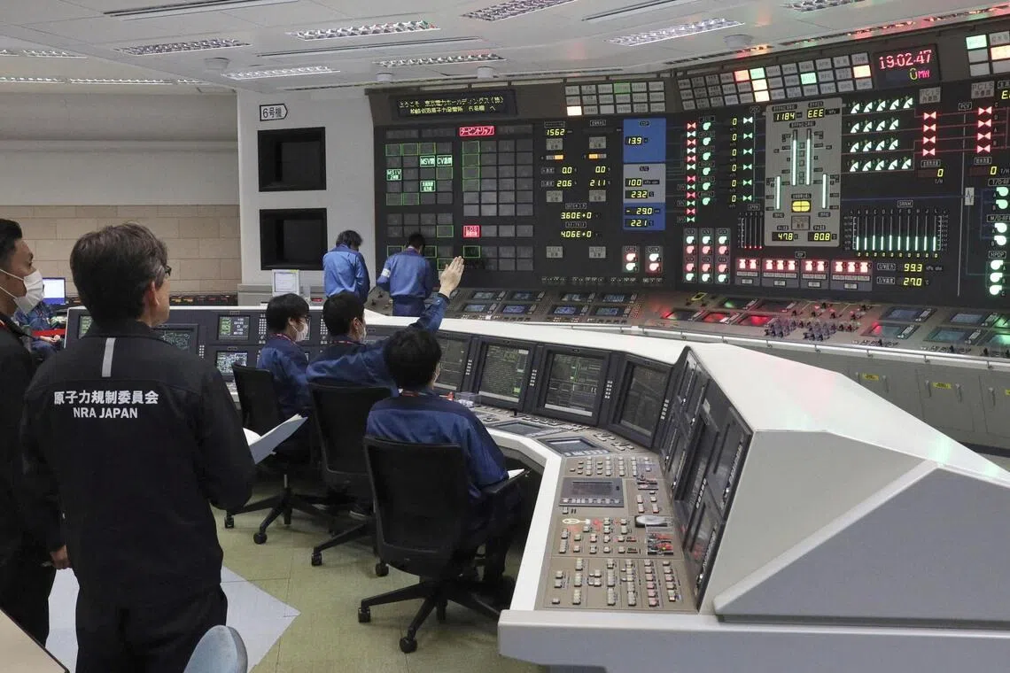 The central control room of the No 6 reactor of Tokyo Electric Power Company Kashiwazaki Kariwa Nuclear Power Plant. Reactor No 6 is one of seven reactors at the site, and the first to be restarted.