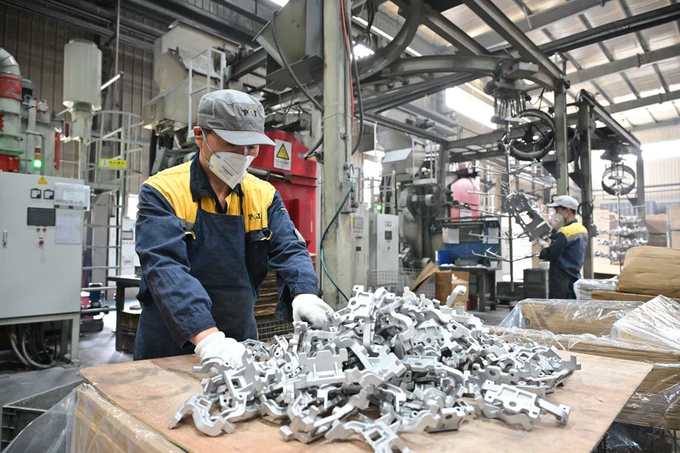 China's industrial output in April rose by 6.1 per cent, surpassing expectations for a 5.5 per cent increase in a Reuters poll of 24 analysts.