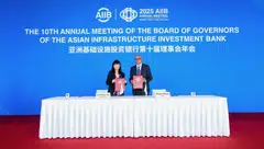 Christina Tan, Keppel’s chief executive for fund management, signed the deal with Rajat Misra, senior executive of AIIB.