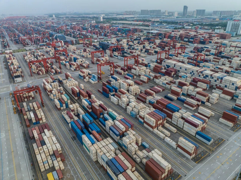 Shipping containers at the Port of Taicang in China's Jiangsu province. Exports of most goods from Asean to China have generally been down across the board, economists say.