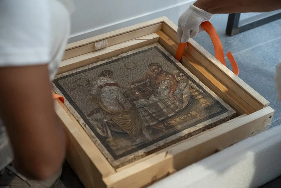 The mosaic will now be put on display at Pompeii alongside the hundreds of other items and archaeological remains at the site of the ancient city.