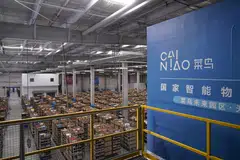 Cainiao warehouse in Wuxi, Jiangsu province, China, October 26, 2020. The logistics firm is one of six Alibaba units to be split off from the main company. 