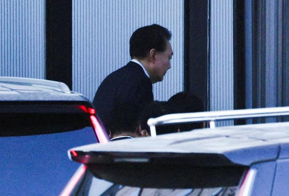 South Korea's impeached President Yoon Suk-yeol arrives at the Corruption Investigation Office for High-ranking Officials, in Gwacheon, South Korea. 