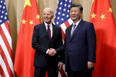 US President Joe Biden (left) and China's President Xi Jinping both agree that human beings, not AI, should make decisions over the use of nuclear weapons, according to the White House.