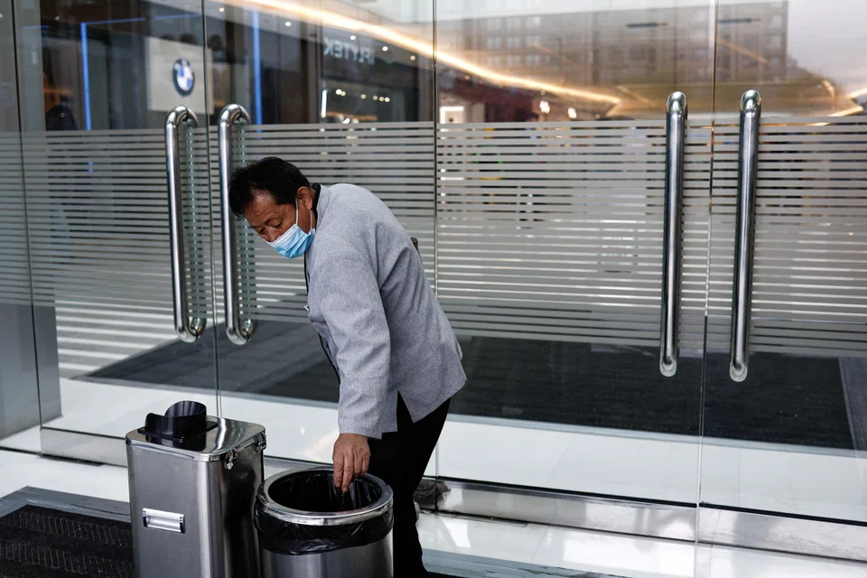 Cleaner Hu Dexi, 67, works at a shopping mall in Beijing, China, April 10, 2024. China’s latest statistics showed some 94 million working people - around 12.8 per cent of China’s 734 million labour force - were older than 60 in 2022. This figure is set to skyrocket as 300 million more Chinese reach their 60s in the coming decade.