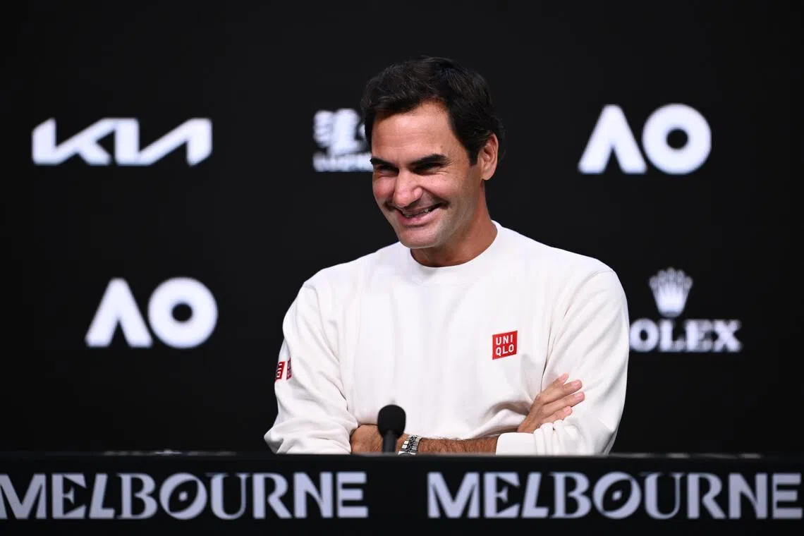 Federer (above) says he hopes Alcaraz, who takes on 79th-ranked Australian Adam Walton in the first round of the Australian Open, will achieve the career Grand Slam.
