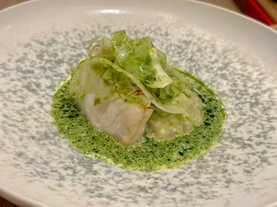 Atlantic cod in fennel sauce.