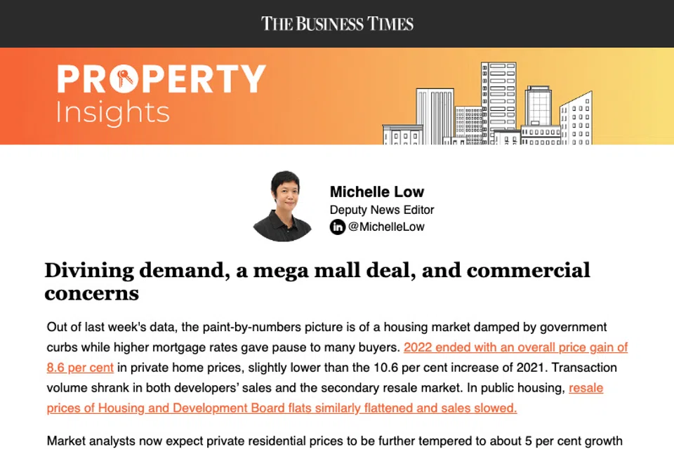 The Business Times' Property Insights newsletter (Jan 31, 2023)