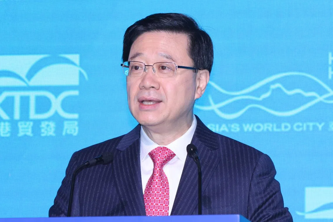 John Lee says: “We will seize the world’s major trend of geographical diversification proactively attracting foreign companies and capital to establish Hong Kong because Hong Kong can provide security and stability to investors.”