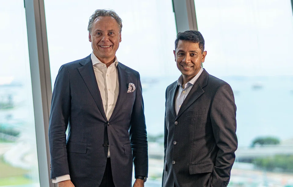 Ralph Hamers (left), former chief executive officer of UBS and ING, with Caesar Sengupta, co-founder and CEO of Arta Finance.