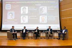 From left: SMU Professor of Finance Zhang Hong, chief executive of Revulate Technologies Ken Guo, chief executive of Eco Sustainability Group Vincent Lim, Microsoft (Asean)'s area chief financial officer Fabiano Siufi, and ING Bank Singapore's managing director and country manager Anand Sachdev.