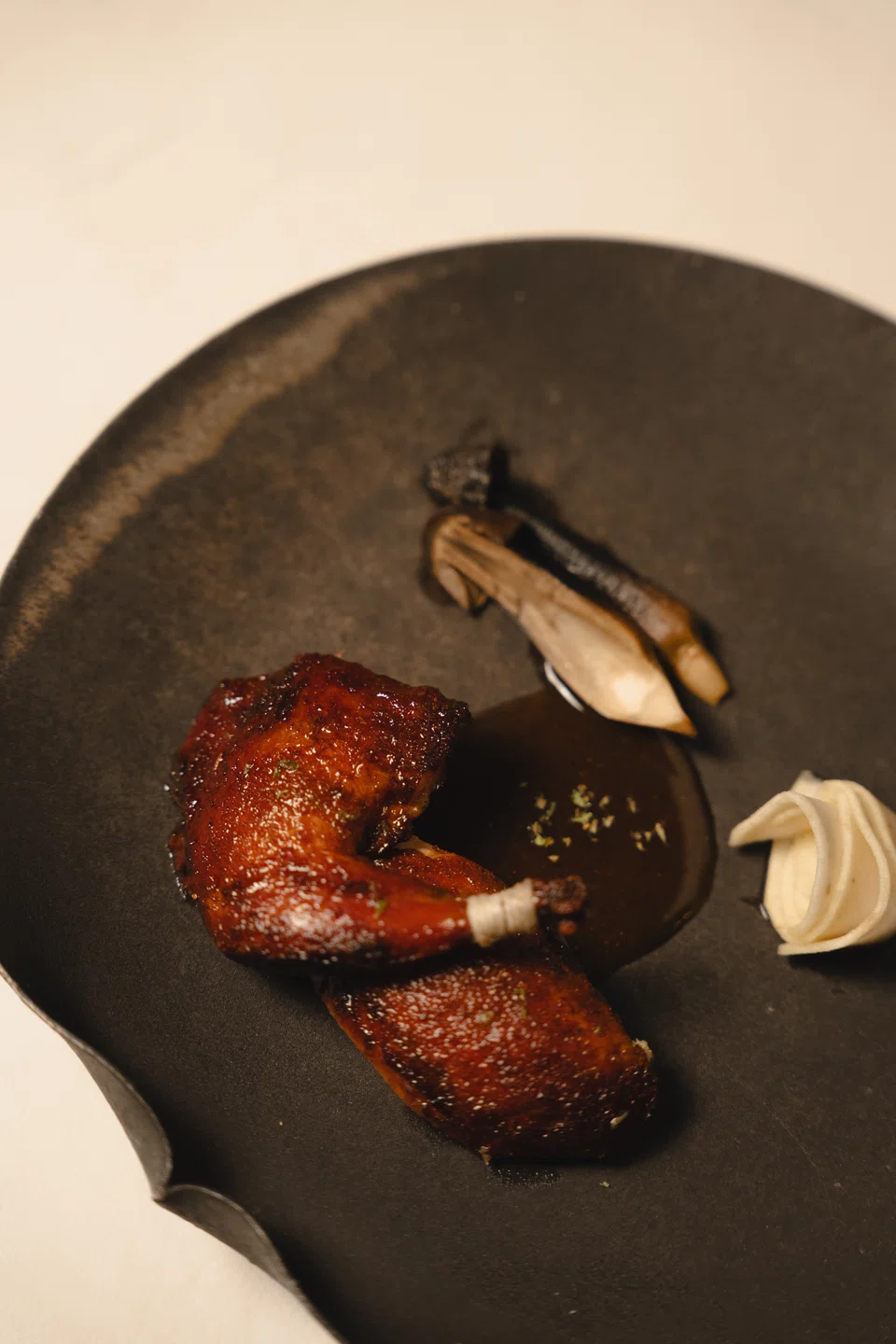 Braised and roasted quail.