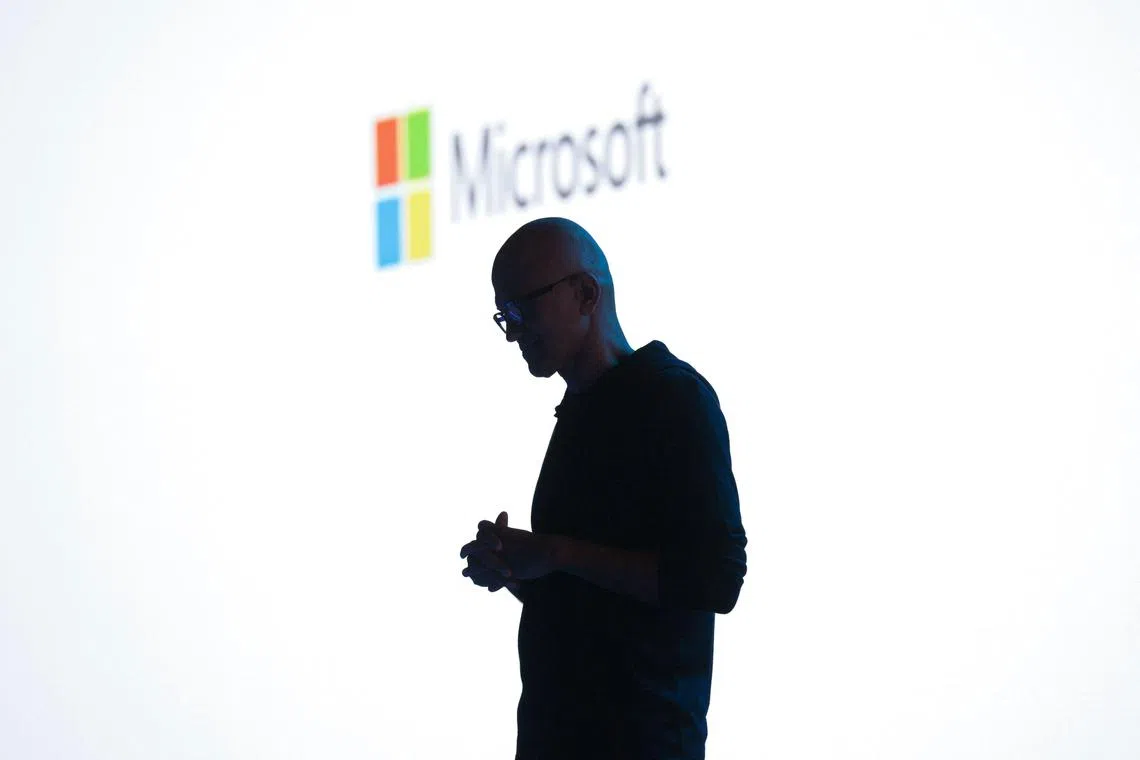 TOPSHOT - Microsoft CEO Satya Nadella speaks during the Microsoft Build conference at Seattle Convention Center Summit Building in Seattle, Washington, on May 21, 2024. (Photo by Jason Redmond / AFP)