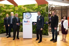 From left: EDB chairman Png Cheong Boon; FedEx president and CEO for airline and international Richard Smith; Minister for Foreign Affairs Vivian Balakrishnan; FedEx Corp president and CEO Raj Subramaniam; US Ambassador to Singapore Jonathan Kaplan; and FedEx Express president for AMEA Kawal Preet.